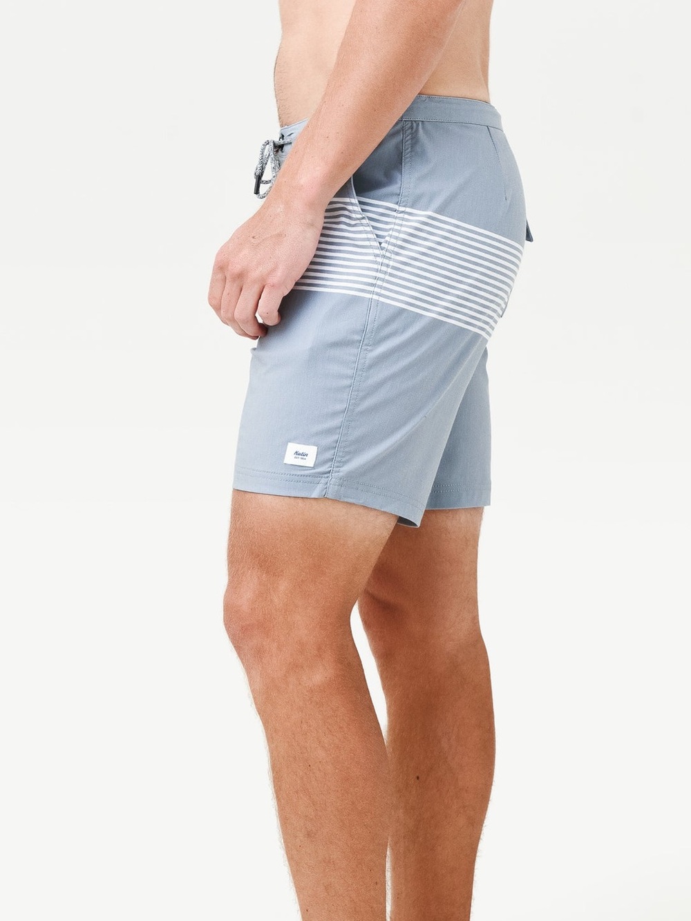 Katin Men's Roam Boardshort Swim Trunks Swimsuit Steel Blue Gray Stripe 31 - Picture 7 of 15